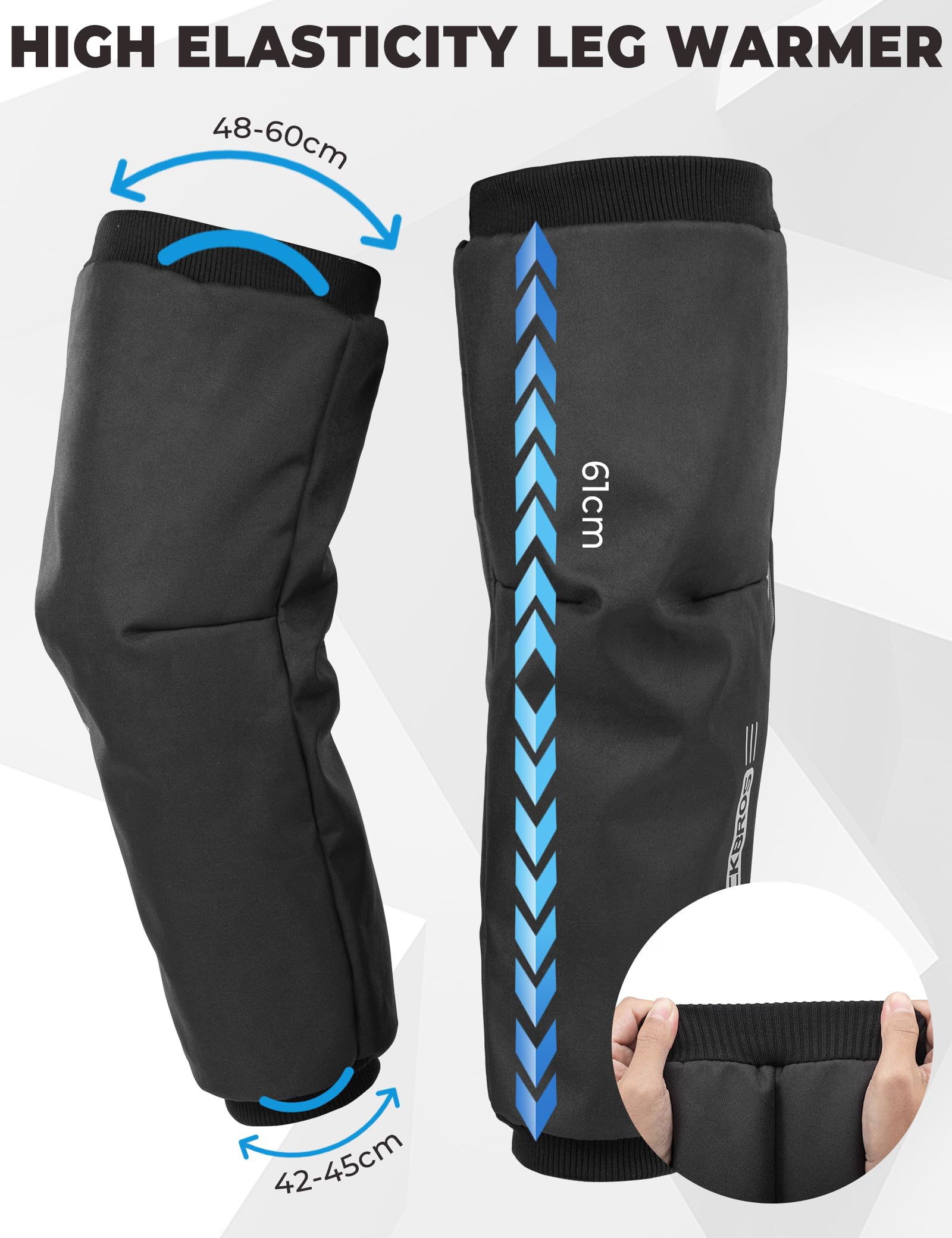 ROCKBROS Warme & Winddichte Motorrad Beinlinge, Winter Beinstulpen | Thermo mit Fleece Reflektierend, Beinwärmer Knieschutz Universelle Passform für Motorrad, E-Bike und Roller
