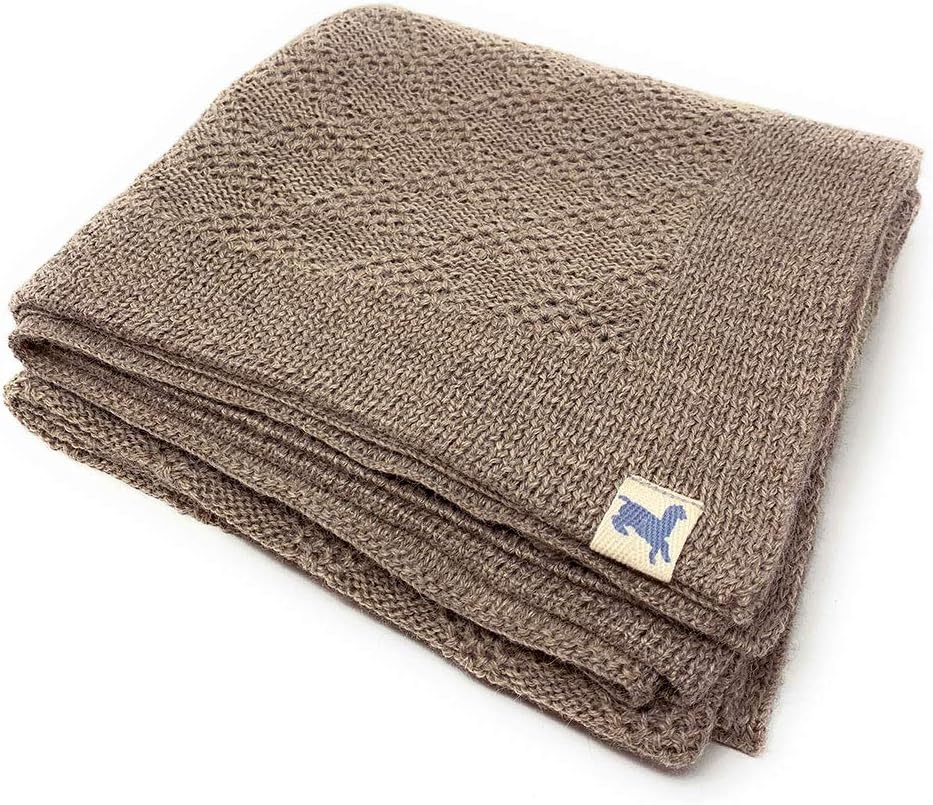 Alpaca Home | Babies’ Receiving & Security Blanket | 100% Baby Alpaca Wool, Unisex, Allergen & Dye Free, Luxury Heirloom Quality (Rosey Taupe Double Diamond)