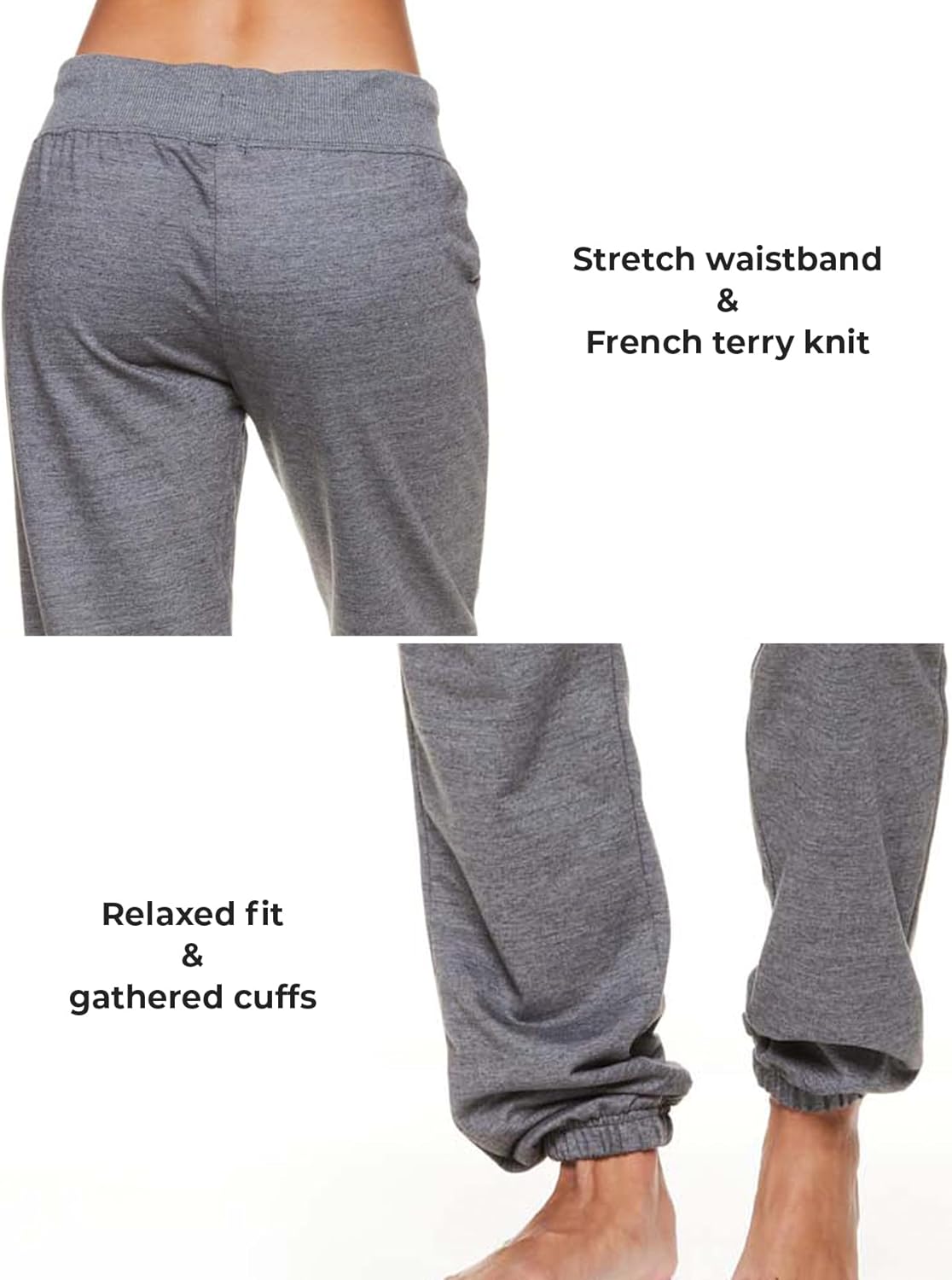 U.S. Polo Assn. Womens Sweatpants - French Terry Lounge Pants Sweats - Breathable, Comfy Joggers for Women No Pockets - Image 5