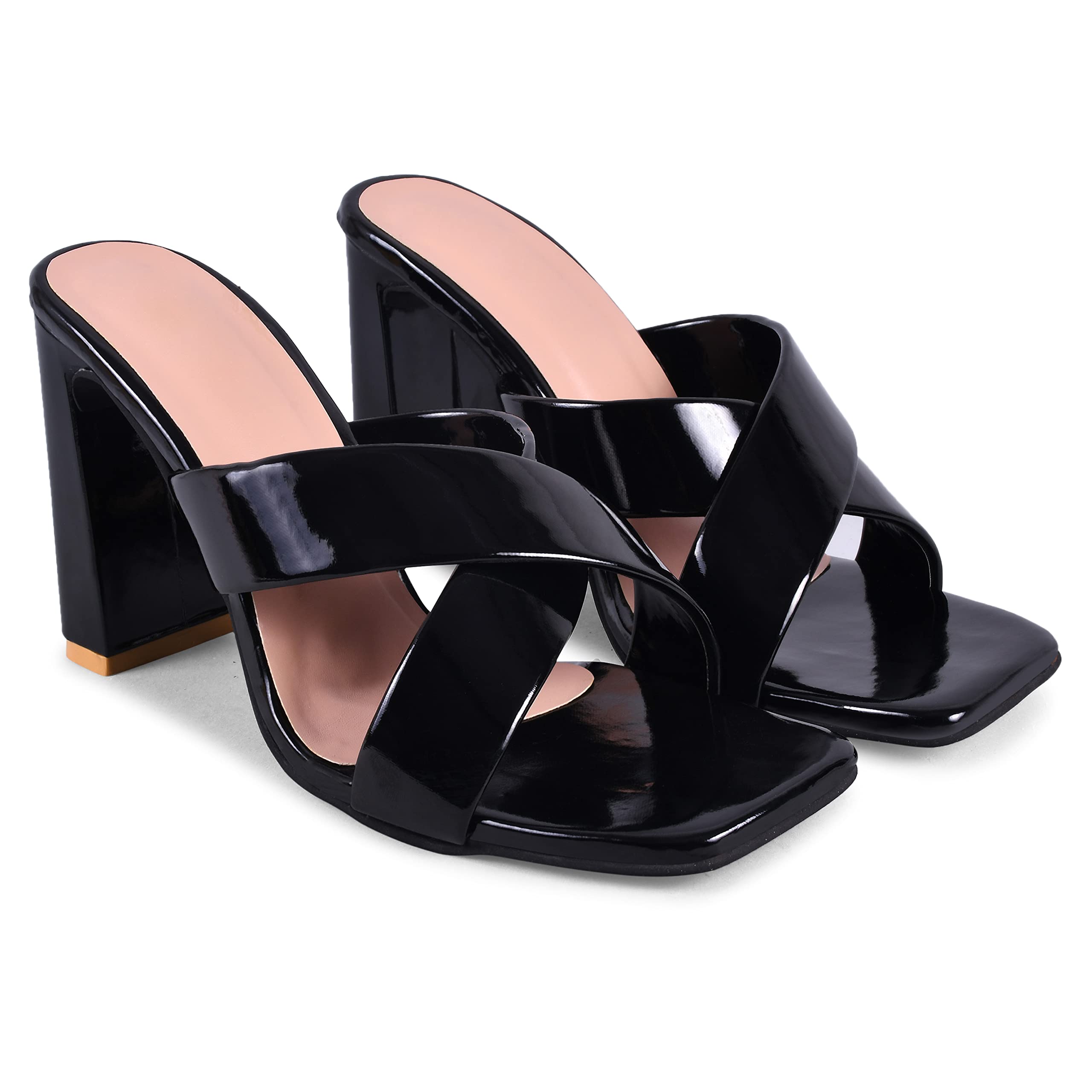 FROH FEET Women Ethnic/Party Slip On Black Block Heels Sandal Fashion Sandal for Women (B0BK4XW41J) Amazon Price History, Amazon Price Tracker