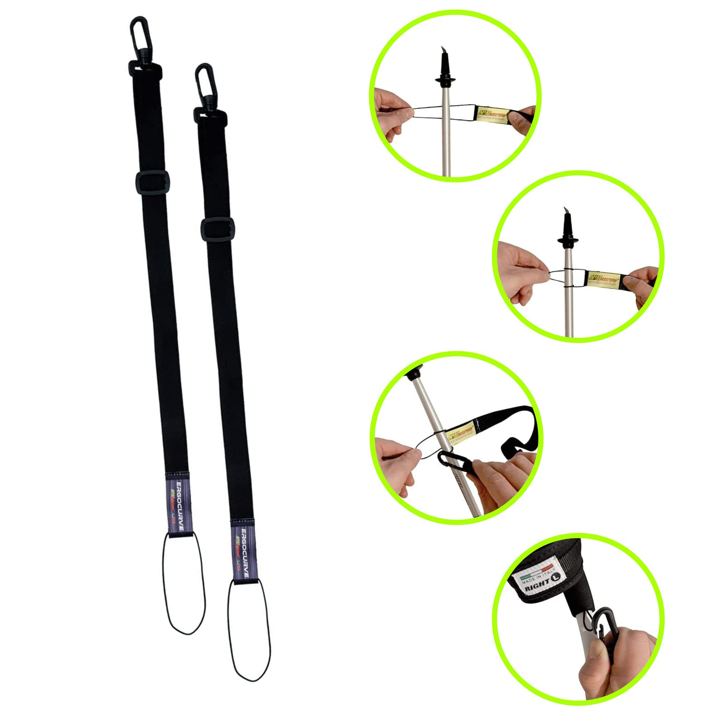 N&W CURVE | Bretelle Elastiche Bastoncini Outdoor, Bretelle Montagna Ideali per Bastoni Trekking Hiking Trail Running, Accessori Running o Camminata Montagna | Ideate per Bastoncini Trekking Sky Race