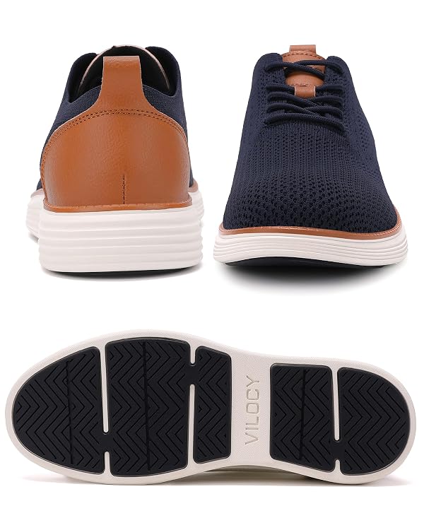 Wide Shoes for Mens Casual Dress Walking Sneakers Tennis Dark Blue EU46 by VILOCY - Used condition - Image 7
