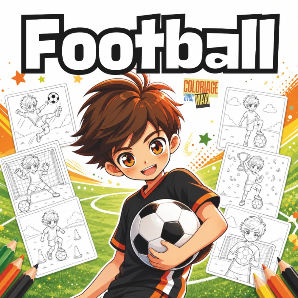 Maxi Coloriage Football: Pages de coloriage amusantes pour les enfants de 4 a 8 ans