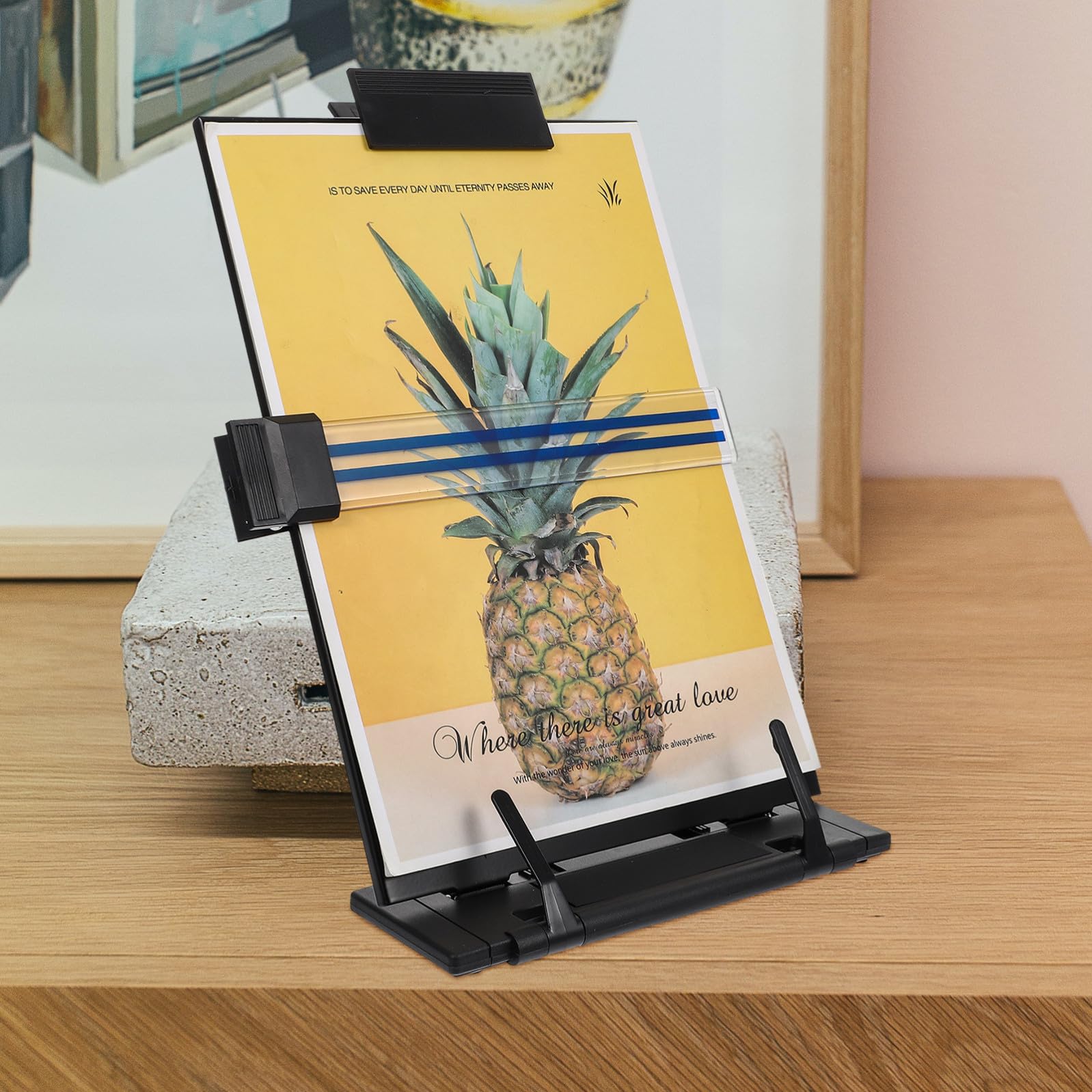 NUOBESTY Pupitre de Lecture Réglable Support de Lecture Multifonctionnel en Fer et Abs Noir Angles Ajustables Pratiques pour Maison et Bureau