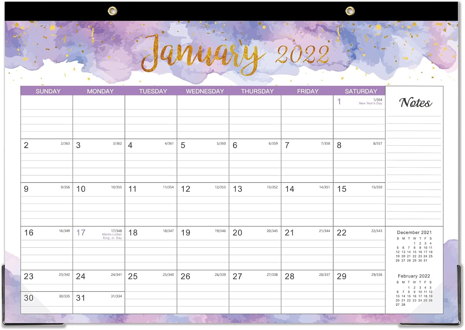 Desk Calendar 2022-2023 Cover 18 Months Large Monthly, January 2022 - June 2023, 17" x 12", Desk Pad, Large Ruled Blocks, Best Desk Calendar for Organizing