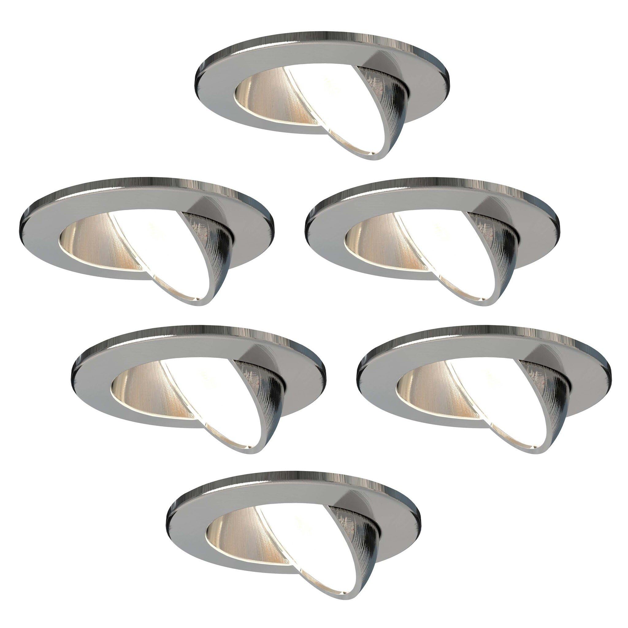 Ledvion - 6X LED Downlight, Stainless Steel, Dimmable, 5W, IP65, CCT, COB, Ø75mm, 5 Year Guarantee