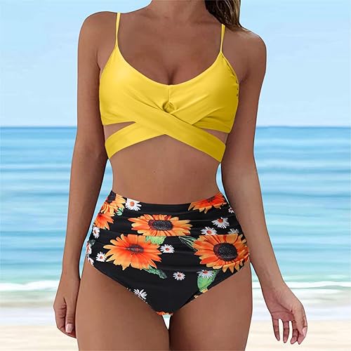 Miniatura 3 de Girls Rompers Size 14-16 Print Leopard Waist Bathing Sexy Swimwear Set High Up Women Swimsuit Push Bikini