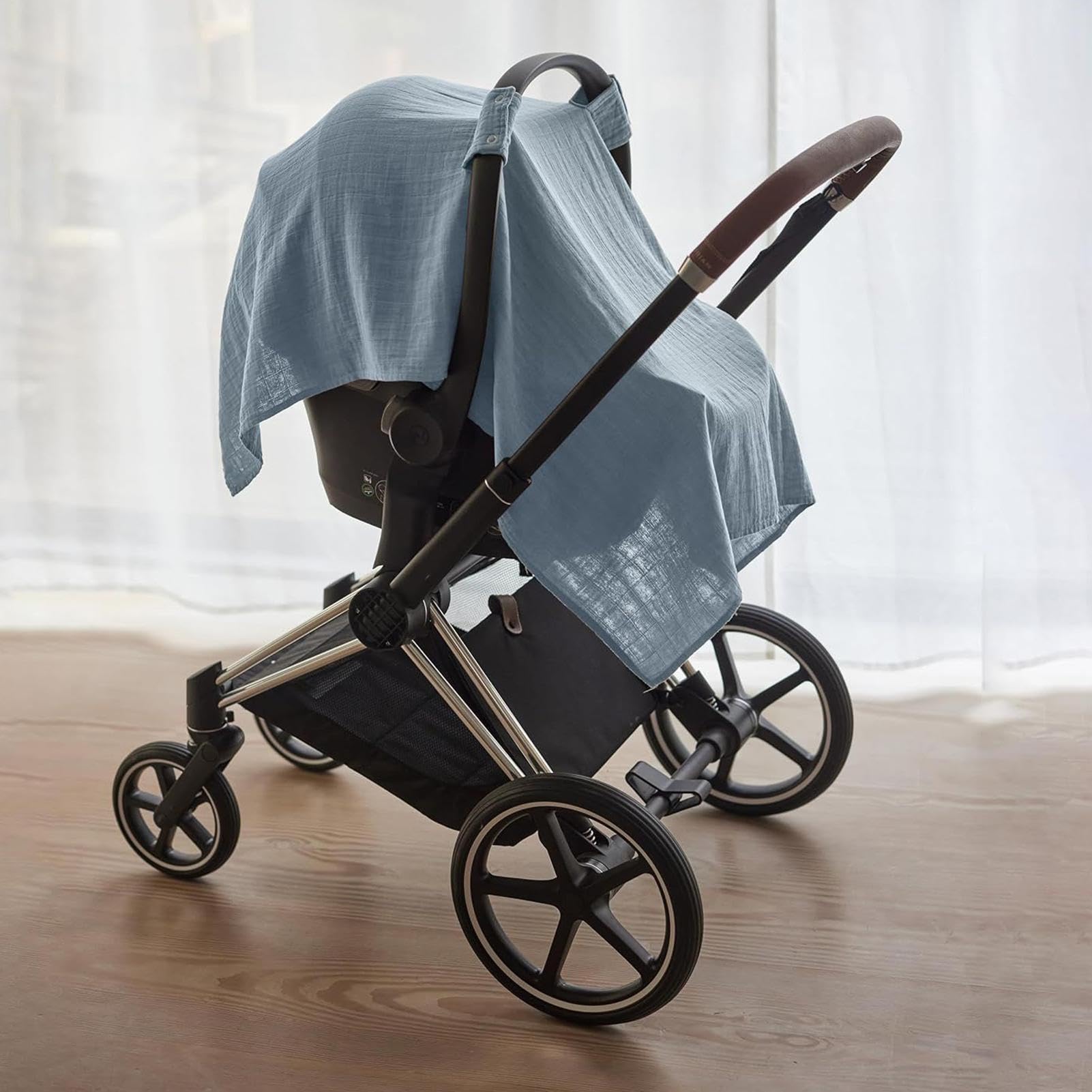 Sombrilla para portabebés: ajuste elástico universal, mantón de lactancia spandex elástico, ventilación alto flujo aire, forro carrito compras mezcla algodón suave | Poncho protector padres y re