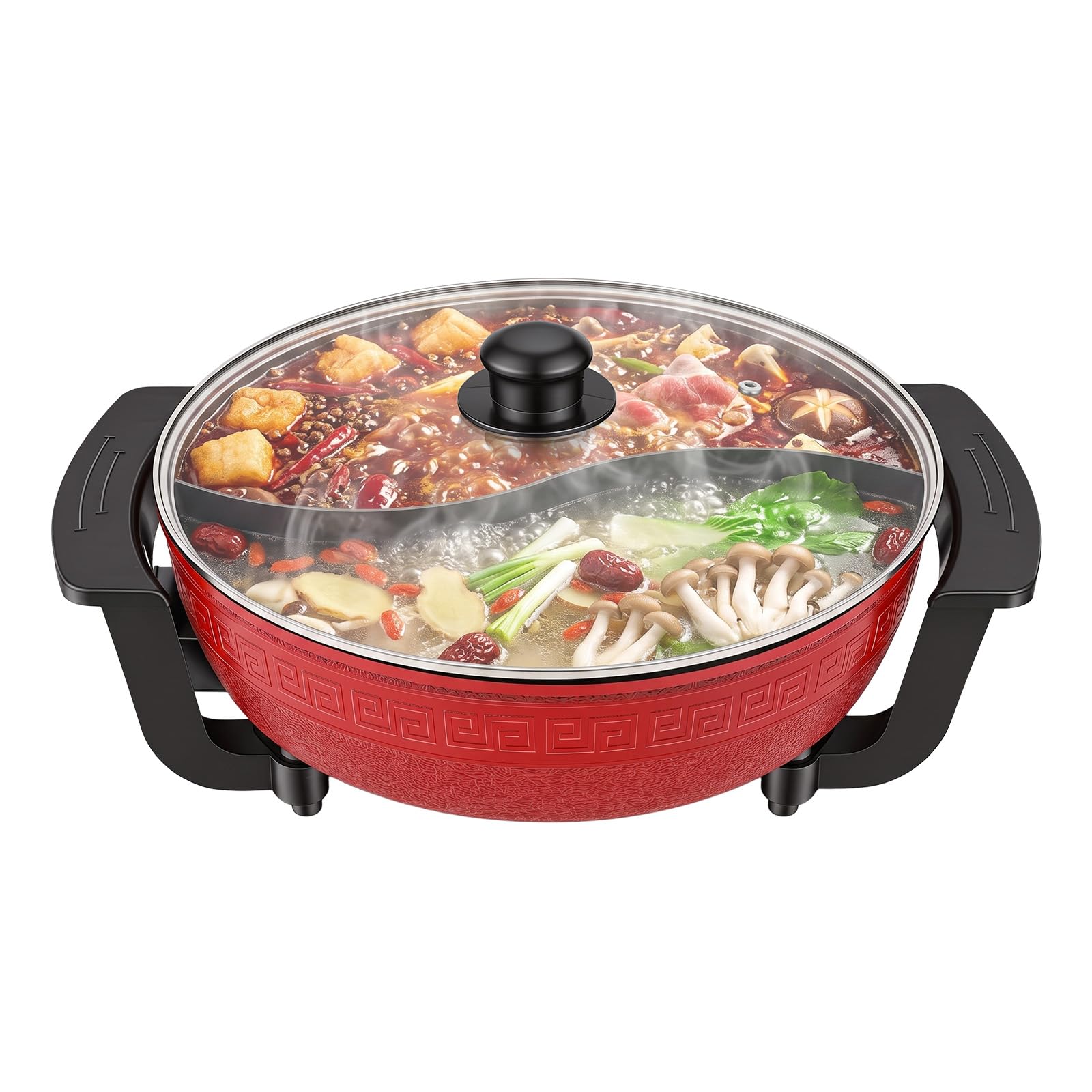 Padella elettrica, 6 l, 1360 W, con coperchio in vetro