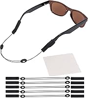 Vista 1 de Adjustable Eyeglass Strap (Fish Style) - No Tail Sunglass Strap - Eyewear String Holder - With Bonus Glasses Cleaning Cloth
