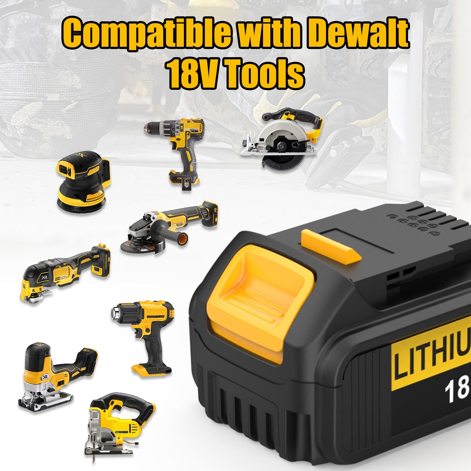 Energup 2 Piezas 18V 5.0Ah Batería con Cargador Repuesto para DeWalt 18V Batería DCB184 DCB182 DCB180 DCB181 DCB200 DCB205