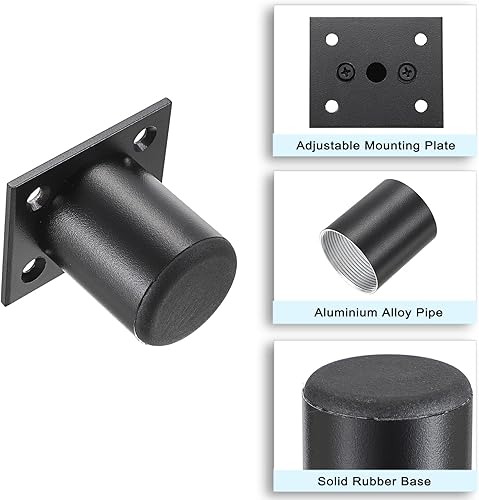 Miniatura 5 de OwnMy 4 patas de metal de 2 pulgadas para muebles, patas de aleación de aluminio negro, patas de muebles de escritorio para gabinetes, patas de