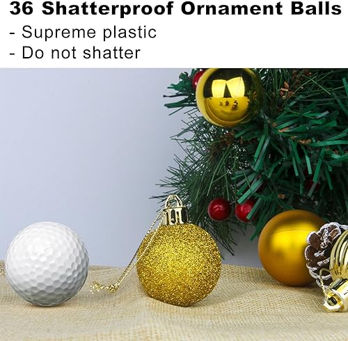 Vista 1125 de 18 esferas medianas decorativas navideñas para árbol de Navidad, inastillables, para colgar, color púrpura, 2.5 pulgadas, paquete de 18