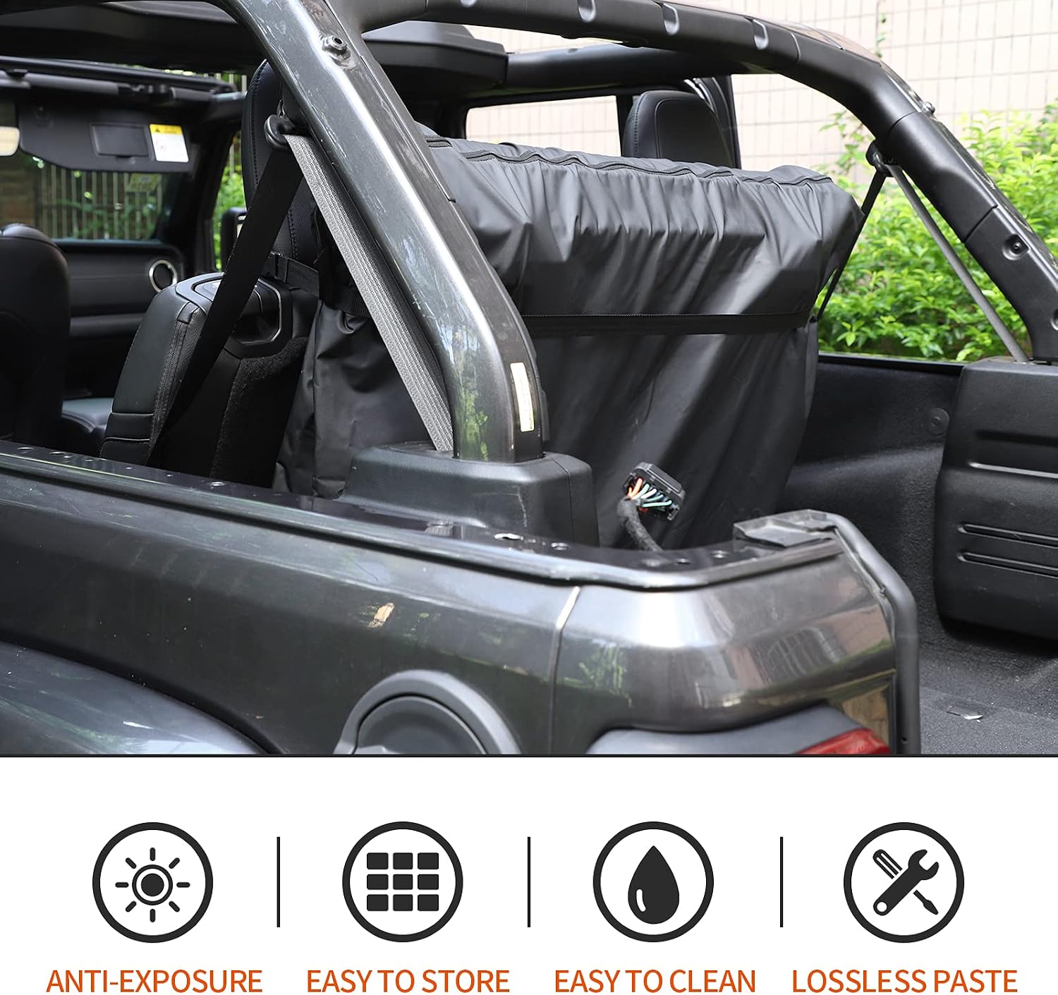 CheroCar Freedom Top Panels Storage Bag for Jeep Wrangler JK JKU JL JLU 2 door 4 door Hard Top Models JT Gladiator(Black)