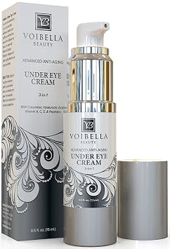 Under Eye Cream with Retinol, Peptides, Hyaluronic Acid & Aloe - Advanced Repair Formula for Puffiness, Bags, Dark Circles & Dry Under Eyes - Best Anti Wrinkle Eye Cream for Women & Men