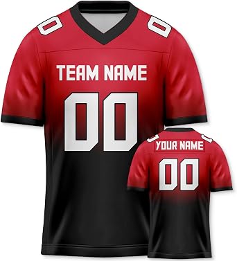 Custom Colleage Football Jersey Shirts for Men Women Youth University Split Fashion Sports Clothes Personalize Name Number Fans Gifts Black Red
