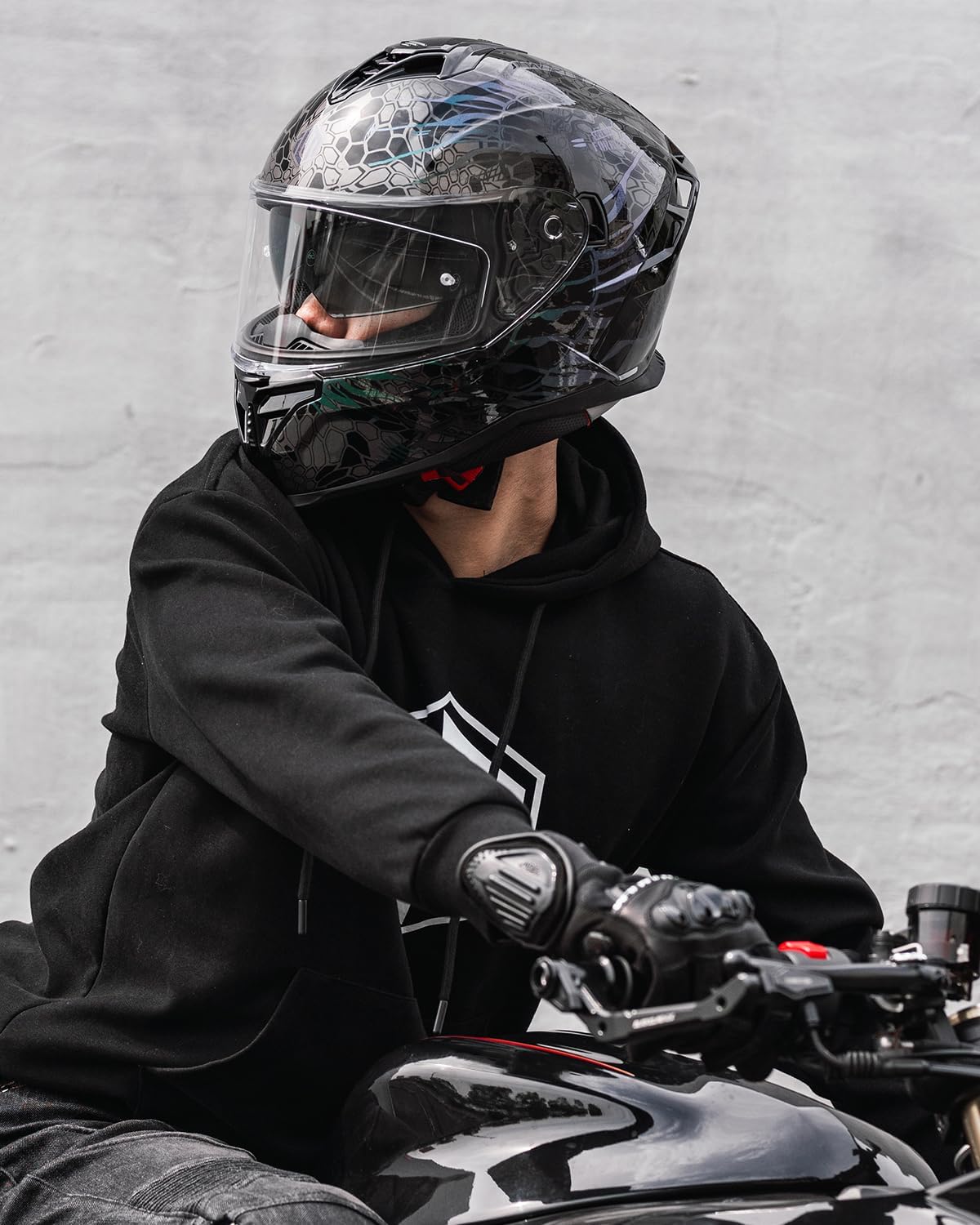 ILM Motorcycle Helmets DOT ECE Dual Visor Street Racing Helmet Full Face Powersports Cascos for Men Women Model MF567(Cobra Camaleon Gold, L) - Image 7