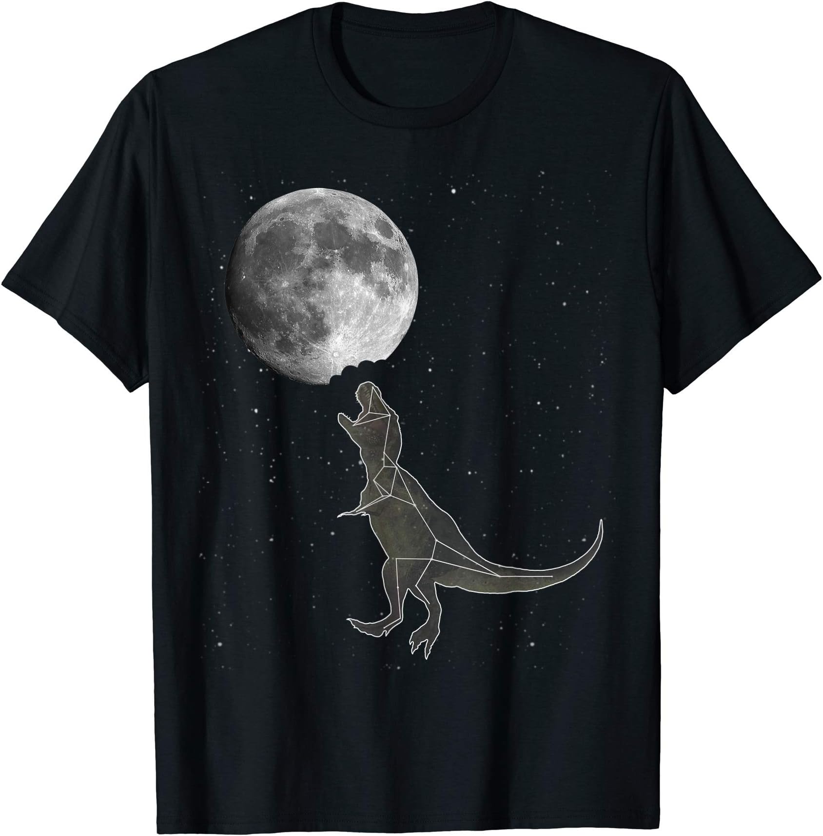 T Rex Star Constellation Moon Bite Shirt Full moon Dino Tee