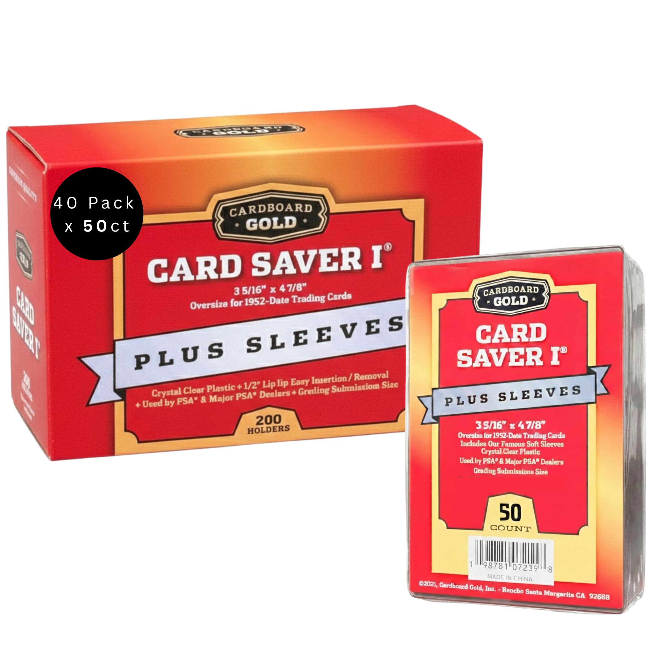 Amazon.com: Cardboard Gold Card Saver 1 w/Sleeves - 2000 Count