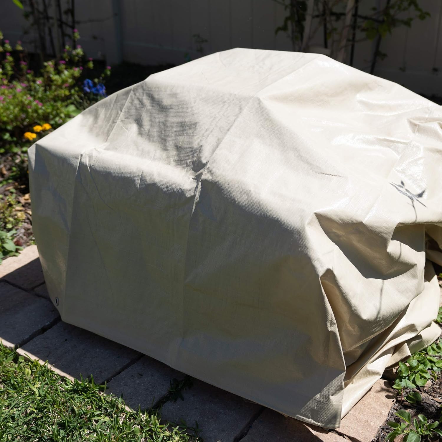 Heavy Duty Waterproof Tarp - 12 mil Thick-Bulk 5 Pack- 12 feet by 16 feet - Neutral Tan Color