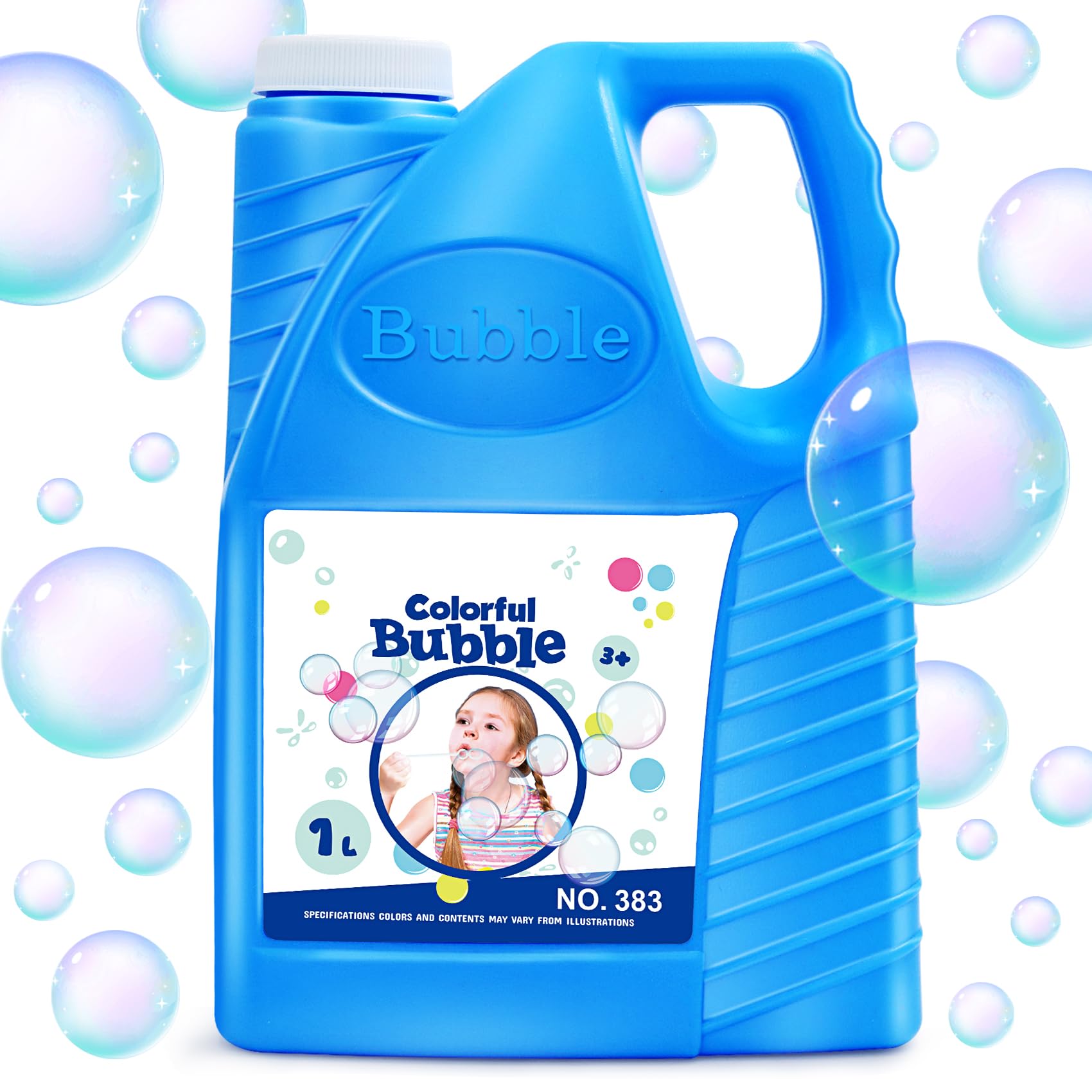 Laradola Bubble Solution Refill for Bubble Machine -1 L / 33.8 fl oz Non-Toxic Colorful Bubbles for Kids Toddlers 1-3, Giant Bubble Wand, Bubble Gun Blower, Birthday Parties, Wedding Favors(Blue)