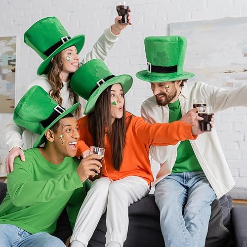 Miniatura 5 de 20 hojas de tatuajes del día de San Patricio, tatuajes temporales especiales de trébol para niños, tatuajes faciales para niños, tatuajes