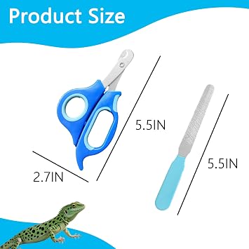Bearded Dragon Nail Clippers with Nail File,Stainless Steel Bearded Dragon Toe Nail Clippers Professional Grooming Pet Tool for Small Breed Animals