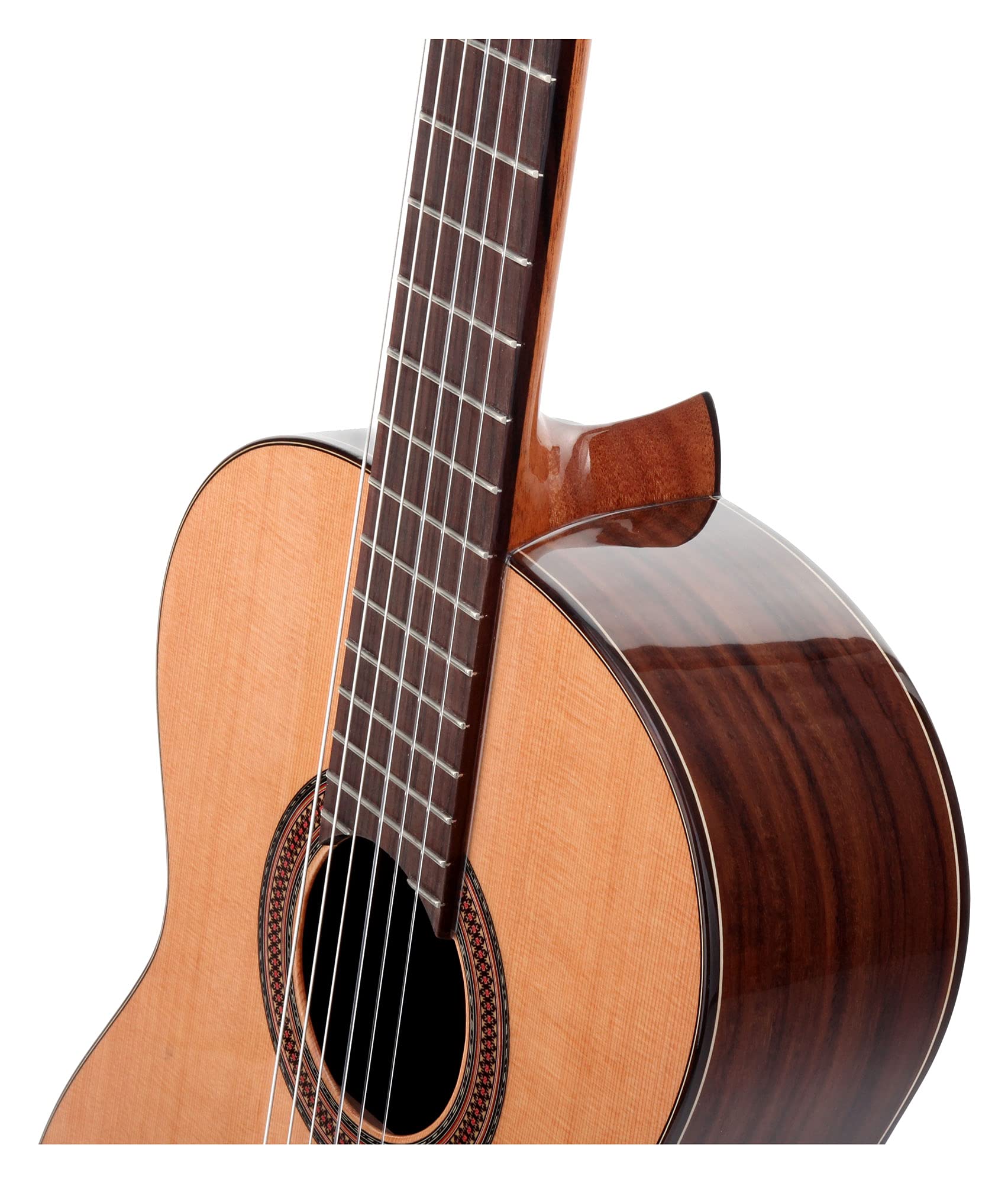 GC203G 4/4 Set de guitarra clásica con estuche ligero | Serie 203, Tamaño: 4/4, Tapa: cedro canadiense macizo, Fondo y aros: Blackwood, Mástil: caoba, Binding (tapa): Blackwood
