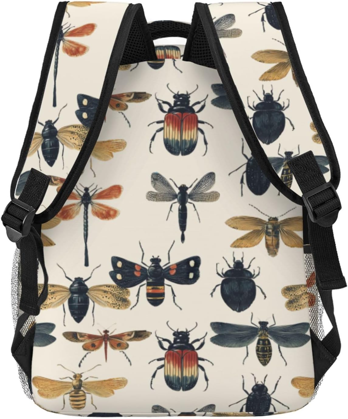 Vintage Insect Backpack, Polyester Backpacks with Straps, 11.4inx5.9inx15.7in, Multi-Pocket Storage Bookbag, Ideal For School Travel Work Hiking Camping, Girls Boys Women Nature Lovers Gifts