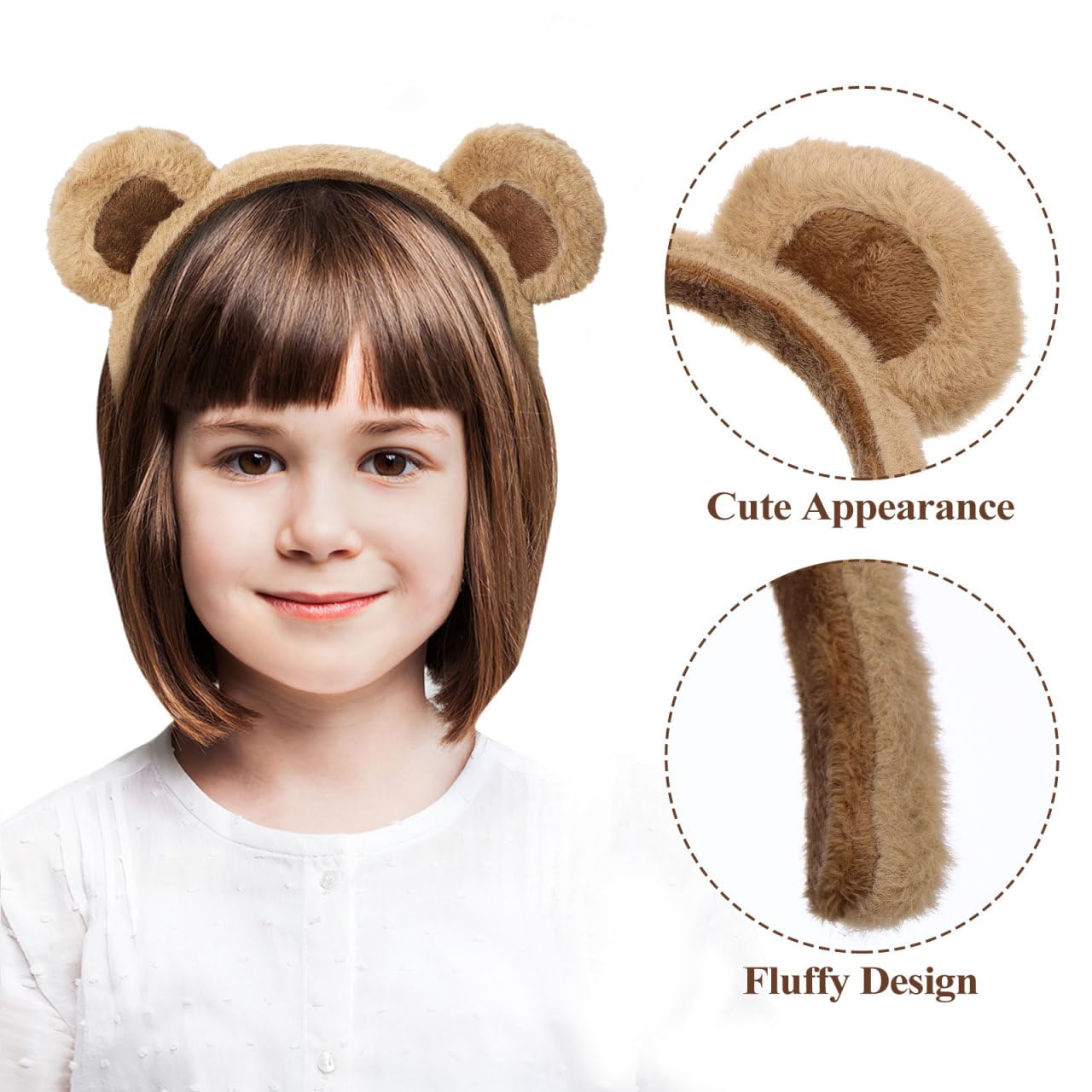 BESPORTBLE Bear Ears: Animal Ears Headband Cute Plush Bear Headbands Plush Hair Hoops Halloween Hair Accessories - Image 5