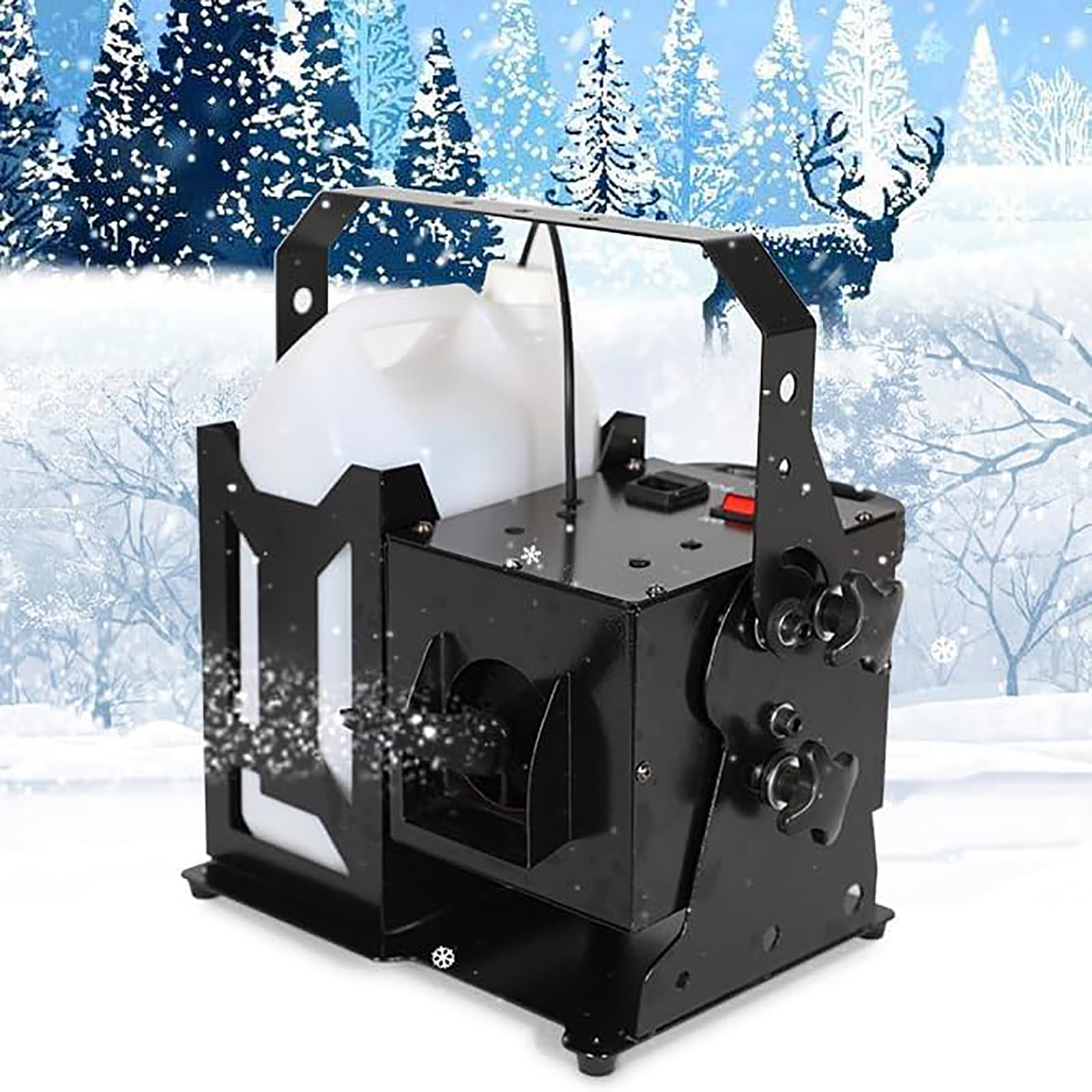 1500W Snow Machine, Professional Stage Snow Blower, Multi-Angle Adjustable, Free Control of Snowflake Size, Wide Coverage, Realistic Effect, for Stage Effect, Xmas/Christmas, Wedding, Party