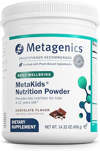 Metagenics MetaKids Nutrition Powder - Apoyo nutricional para la salud de los niños* - Chocolate - 14.32 oz - 14 porciones