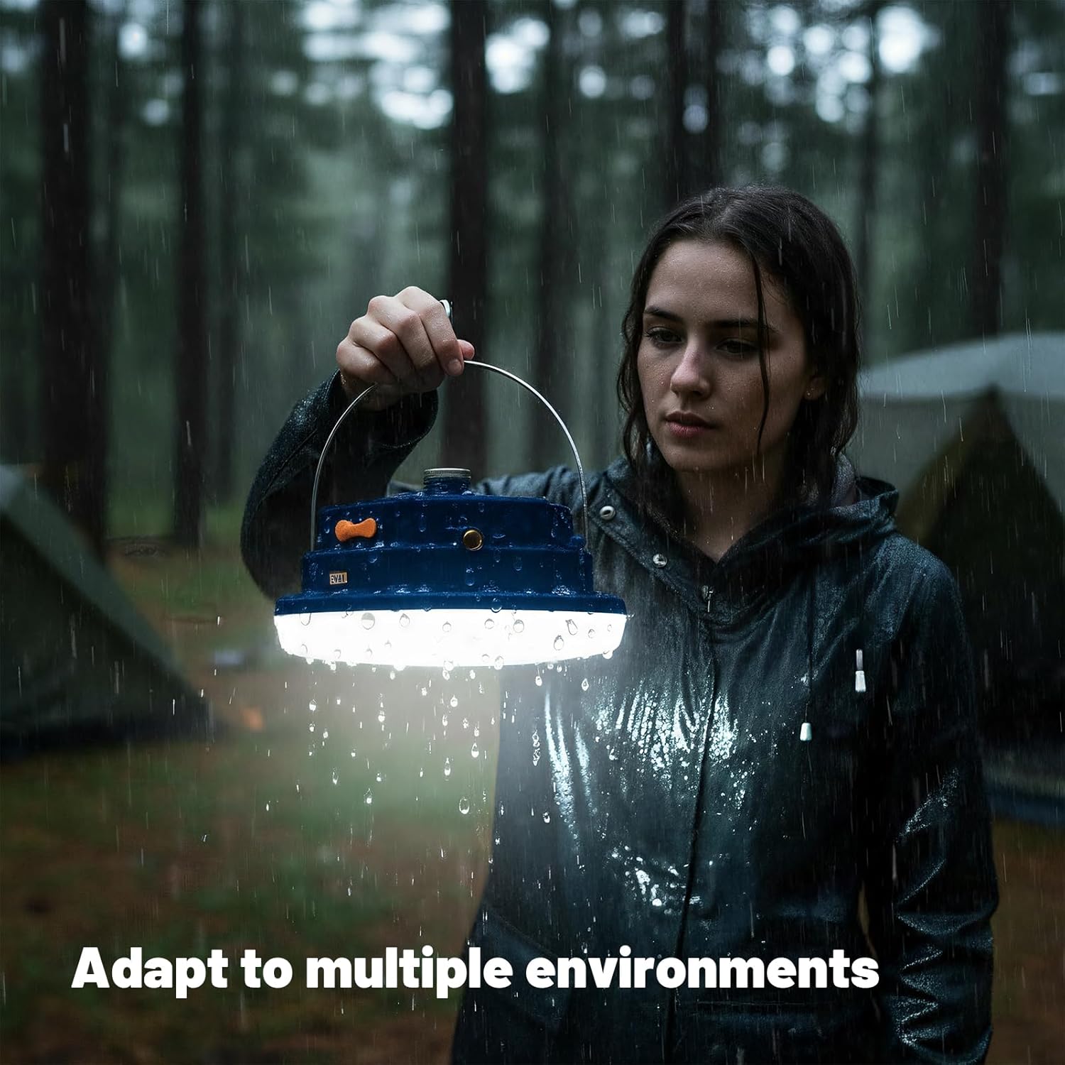KPKJOO 14400mAh 8000LM Camping Lantern - Portable LED Solar Light, 100W Charging Light with Magnet & IPX5 Waterproof Design for Emergency Power Outages!