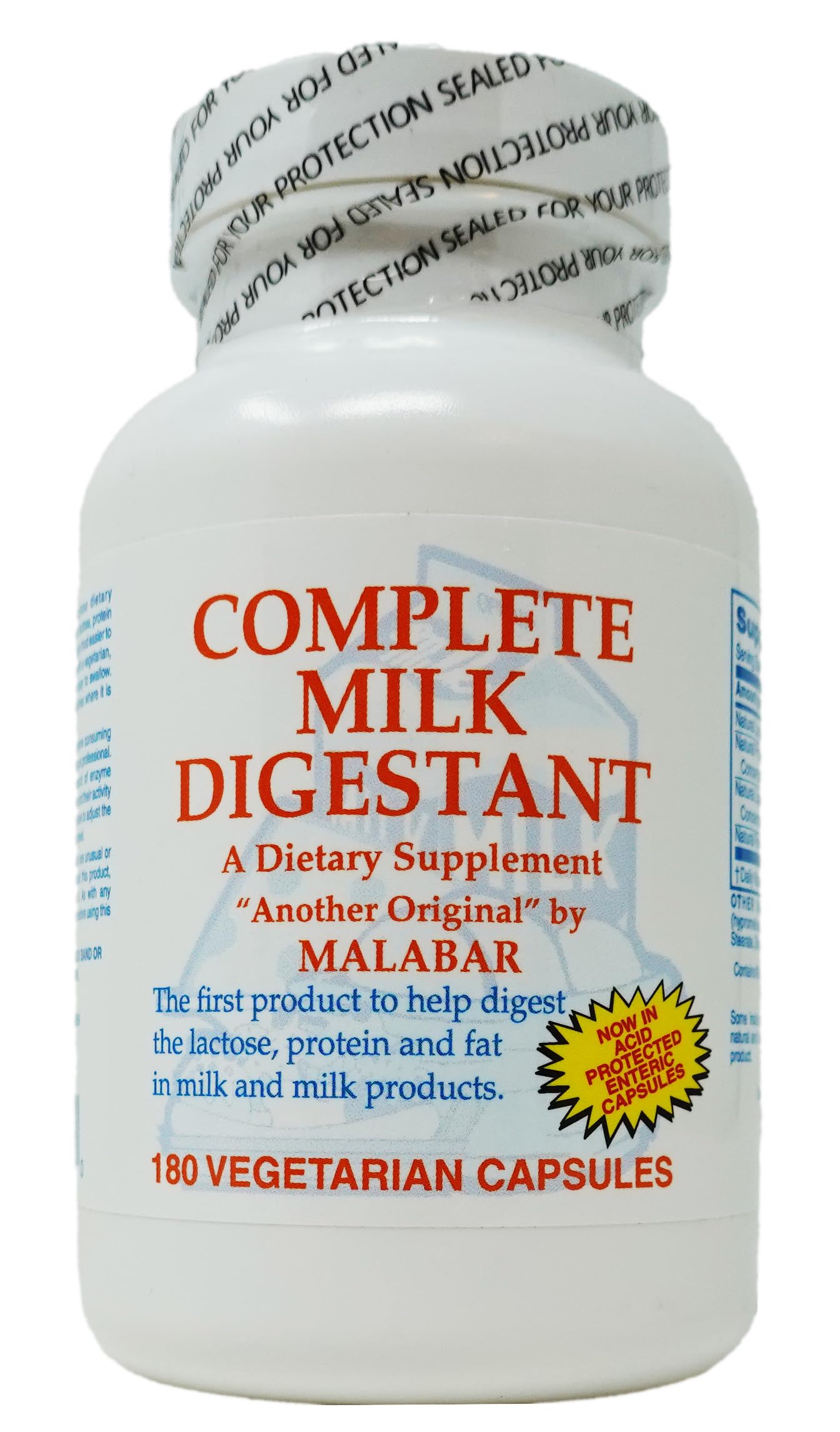 Malabar Complete Milk Digestant, 180 Count