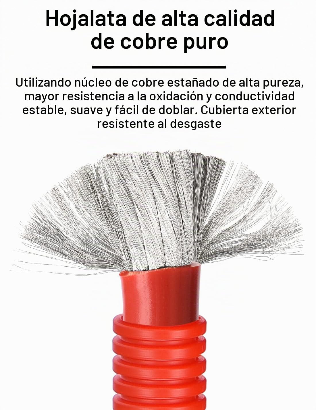 DIHOOL Cable de batería 50 mm2 m8 150 cm 0 AWG cable de silicona tubo corrugado tubo de cable suave y flexible resistente al calor