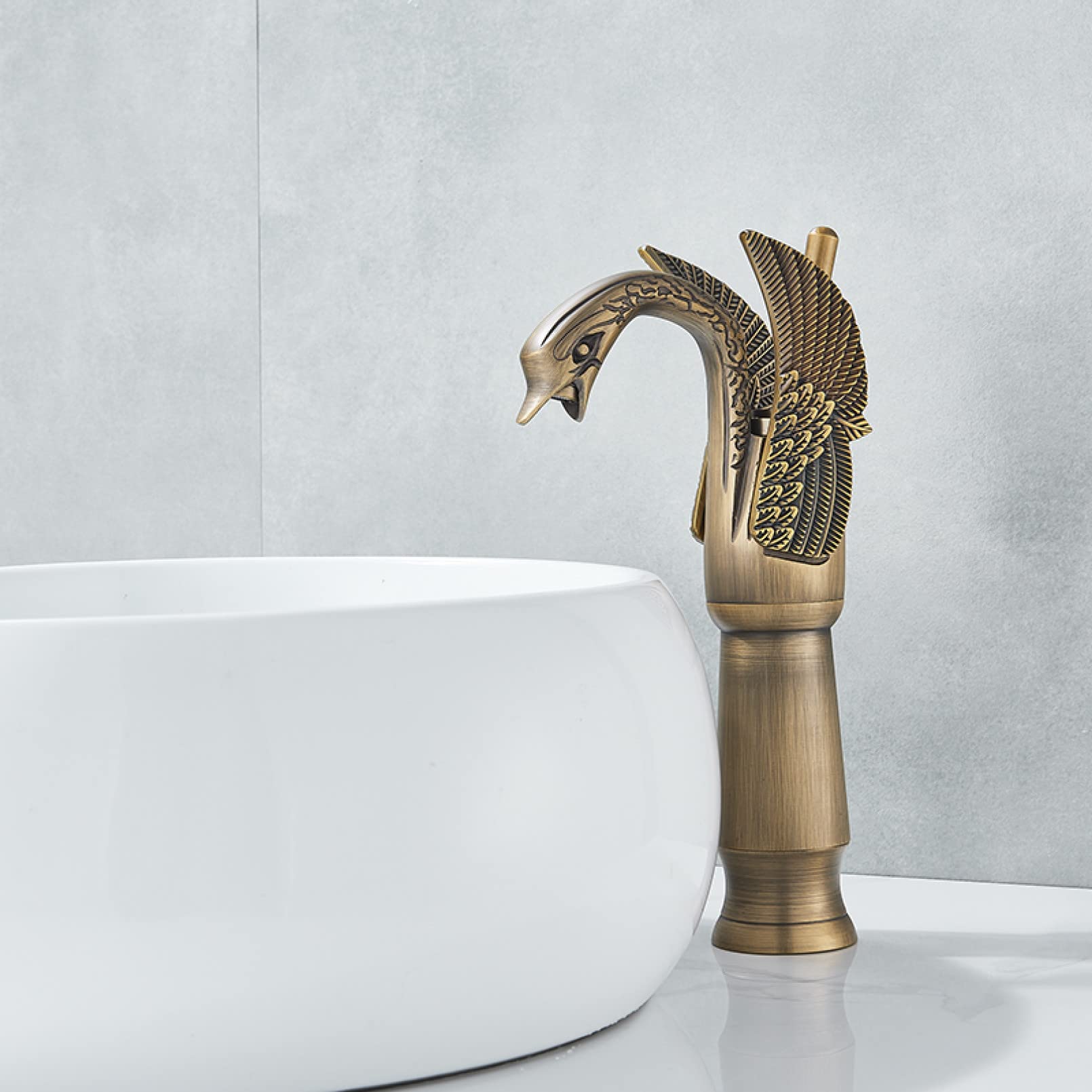 Robinet de lavabo anti-éclaboussure avec mousseur mitigeur doux bronze