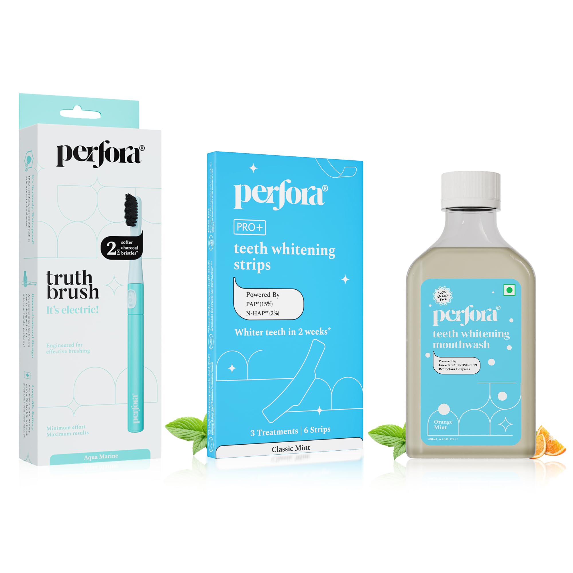 Perfora Teeth Whitening Combo With Electric Toothbrush For Men And Women| Surface Stain Removal | Instant Brightening | Complete Whitening Routine - Pack of 3-picture-21