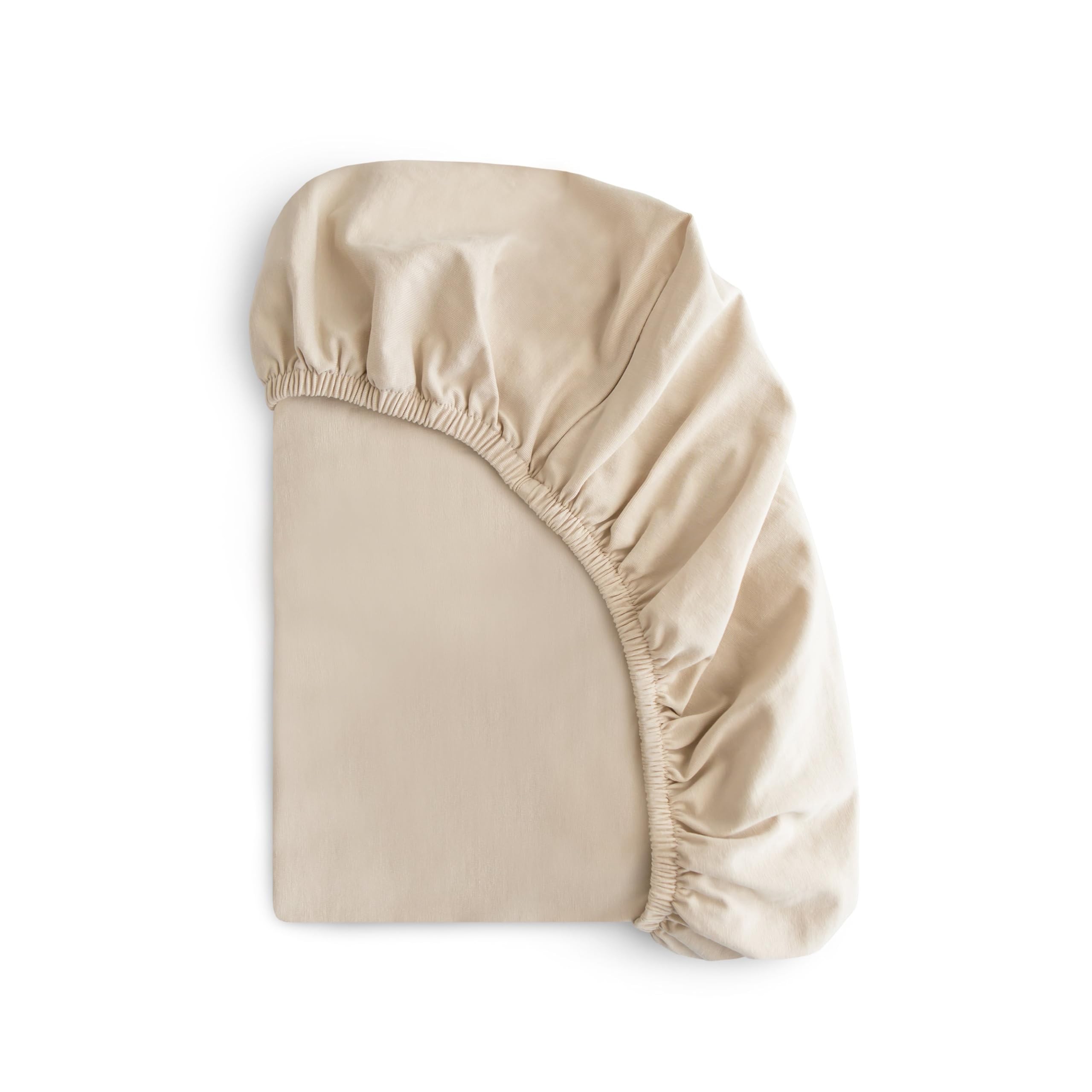 mushie Stretchy & Soft Mini Crib Sheet | Fitted 24" x 38" (Fog)