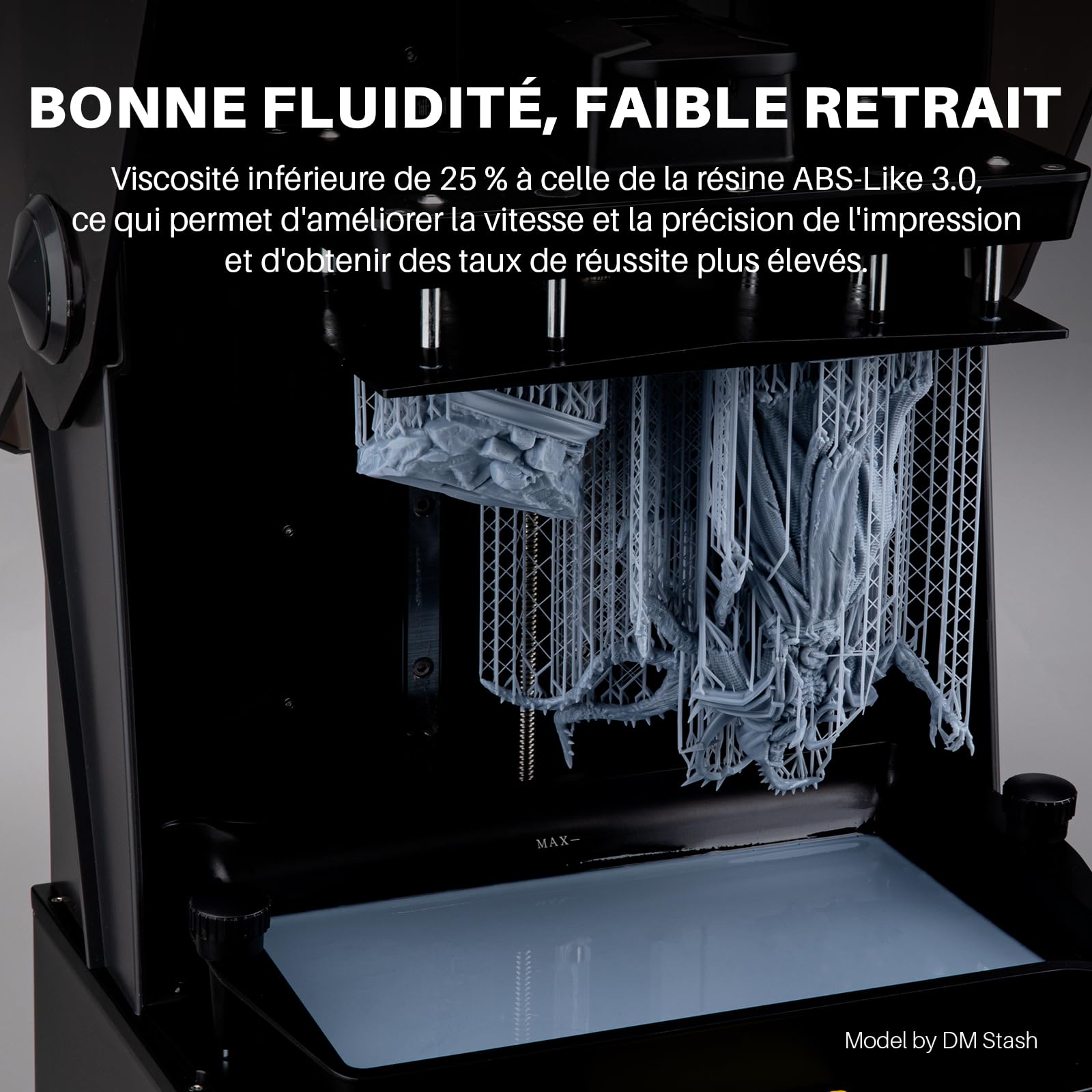 ELEGOO Résine ABS 3.0+, Noir 1000g, Résine Imprimante 3D Photopolymérisation Améliorée, Résistance à la Chaleur Supérieure, Durcissement Rapide, Haute Précision, Non Fragile