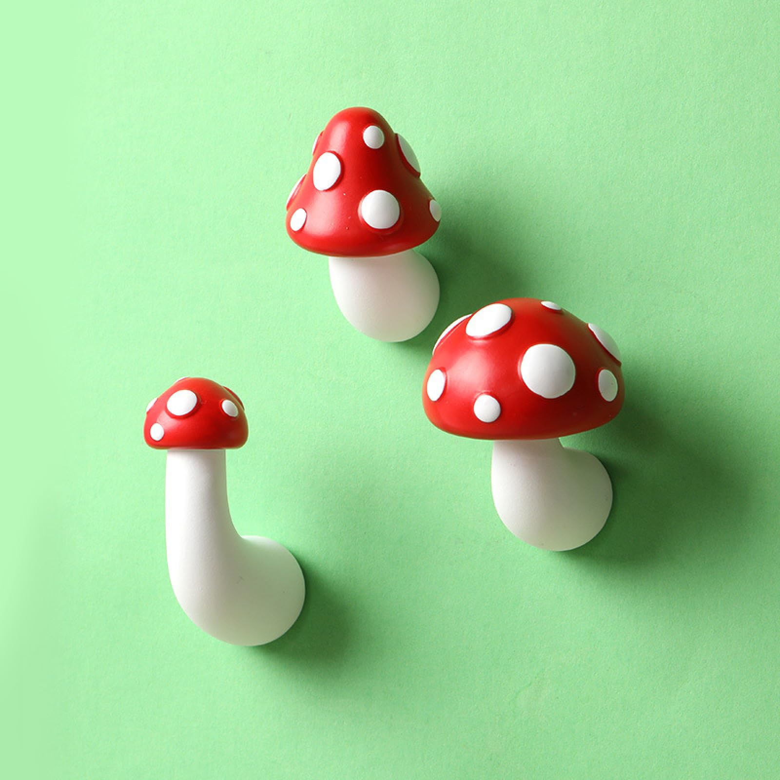 Magnete per frigorifero, 17 pezzi, rosso, giallo, verde e blu, a forma di fungo, magneti magnetici in resina