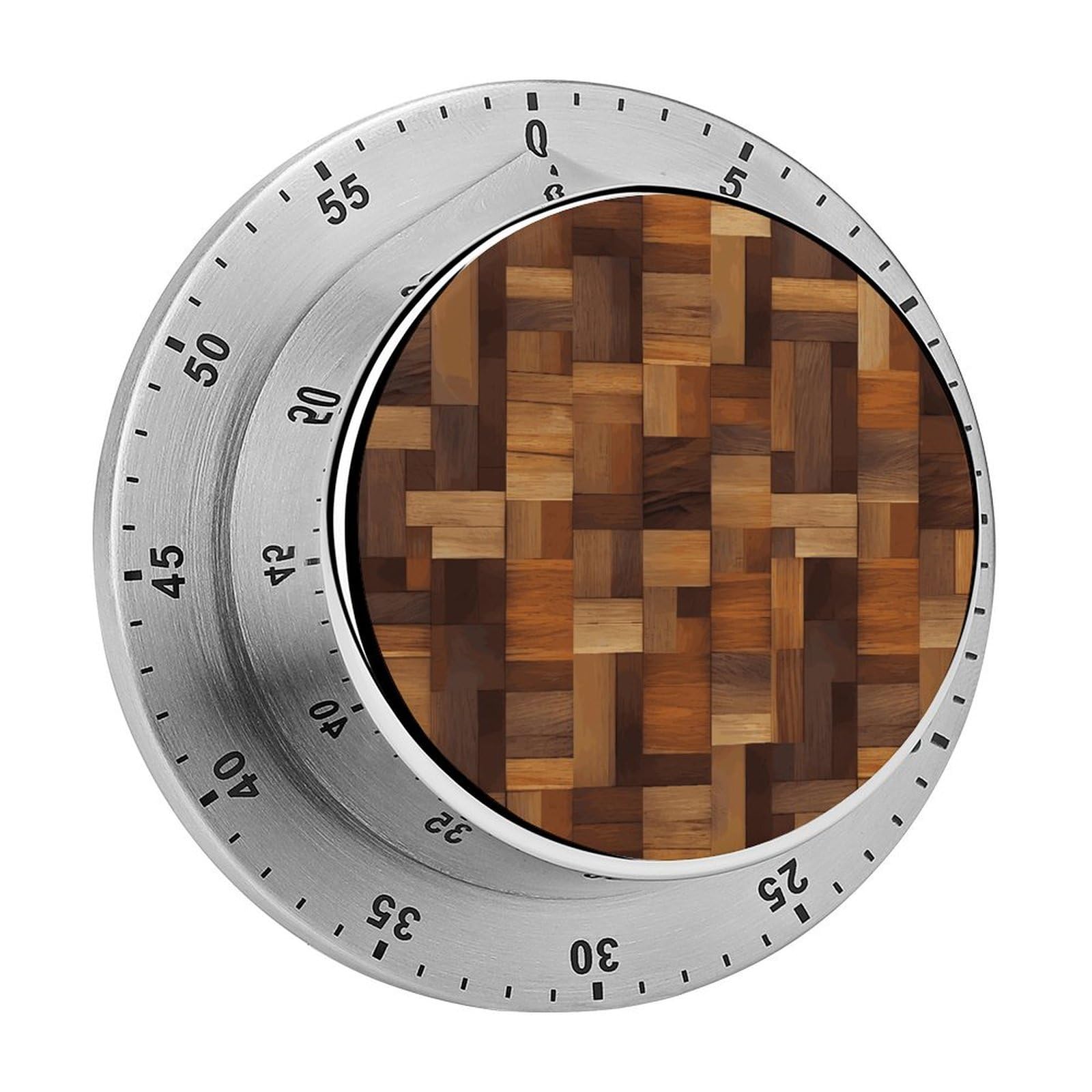 Wood Visual Timer with Loud Alarm 60-Minute Kitchen Timers Exquisite Stainless Steel Body - Mechanical Desk Timer Countdown Clock for Cooking Chef Clock