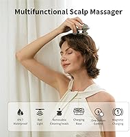 Vista 2 de Breo Portable Mini Scalp Massager – IPX7 Waterproof Rechargeable Head Massager for Scalp Relax, Stress Relief Tool with Bamboo Wood Charging Base