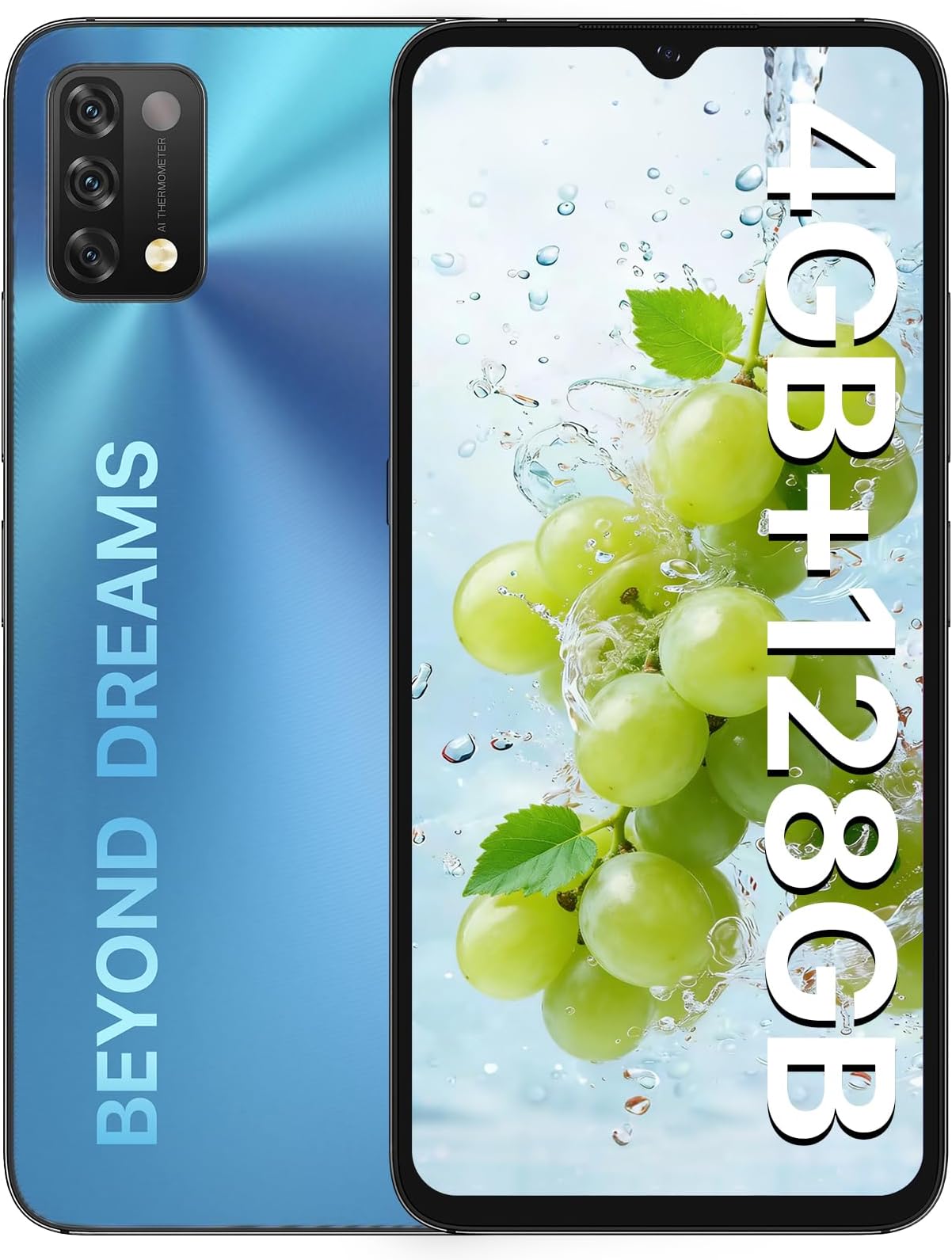 UMIDIGI A11 Cell Phone(4+128GB), 6.53" HD+ Full Screen Unlocked Smartphone, 5150mAh Battery Android Phone with Dual SIM (4G LTE) Android 11