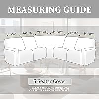 Vista 38 de Fundas 100% impermeables para sofá reclinable seccional, fundas para sofá reclinable en forma de L, funda para sofá seccional de esquina