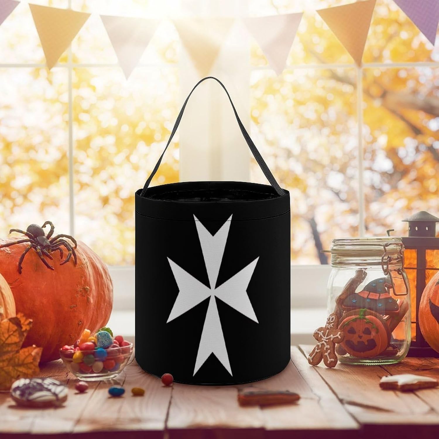 Hospitaller Knights Halloween Treat Bag Reusable Candy Basket Tote Goody Bags Gift Party