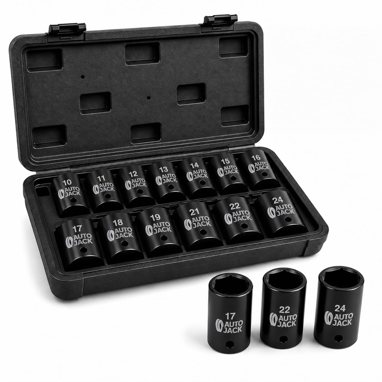 Autojack 13pc Impact Socket Set 1/2 Inch 10-24mm 1/2 Socket Sets | 1/2 Socket Sets