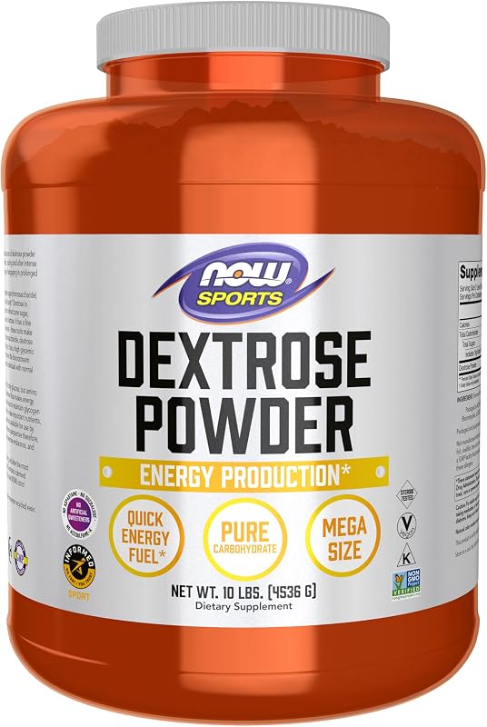 NOW Foods Sports Nutrition, Dextrose Powder (Monosaccharide), Energy Production*, 10-Pound