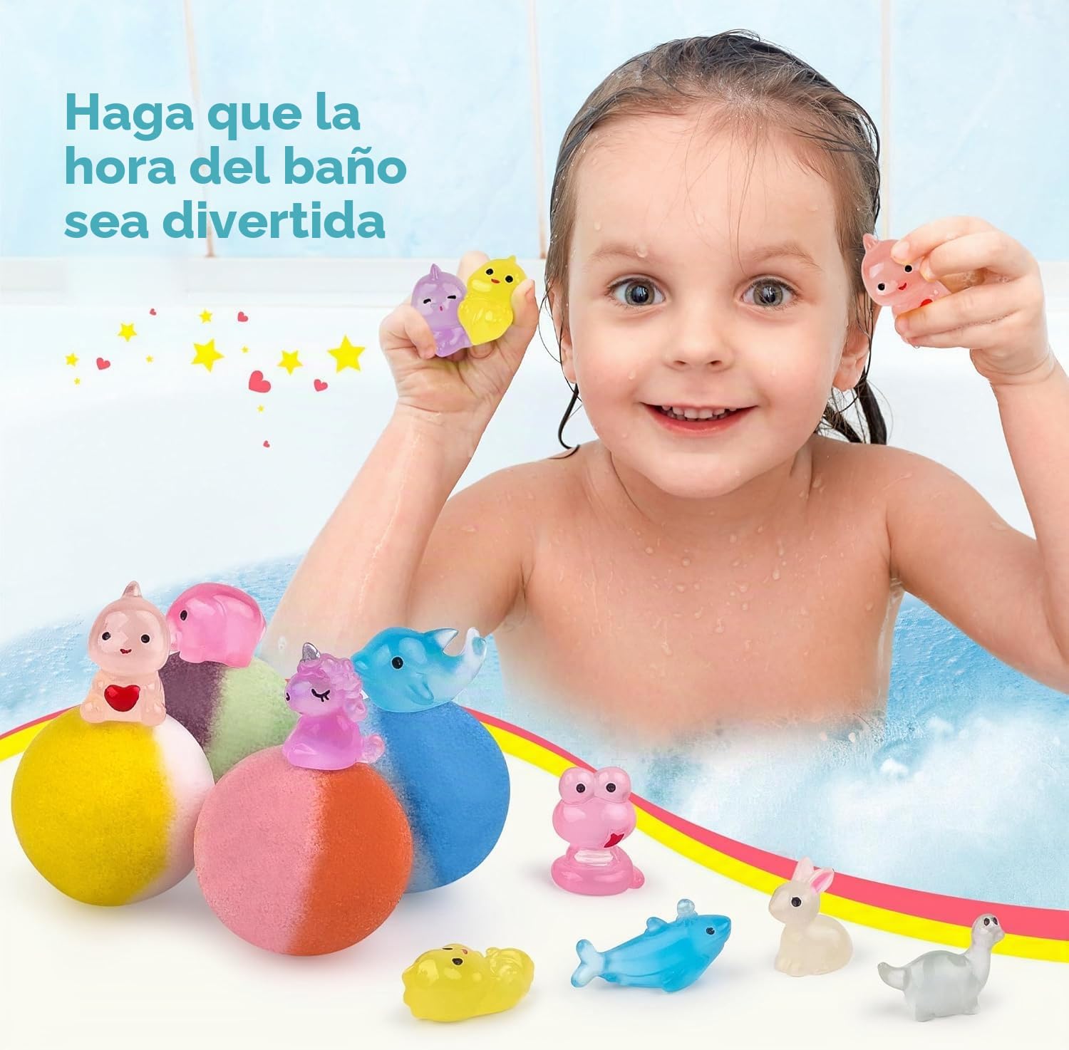 Bombas de baño para niños con juguetes en el interior, 30 PCS Natrual y Orgánica Bombas de Baño de Burbuja con Sorpresa Glow-in-the-Dark en el interior, perfecto regalo de cumpleaños hecho a mano