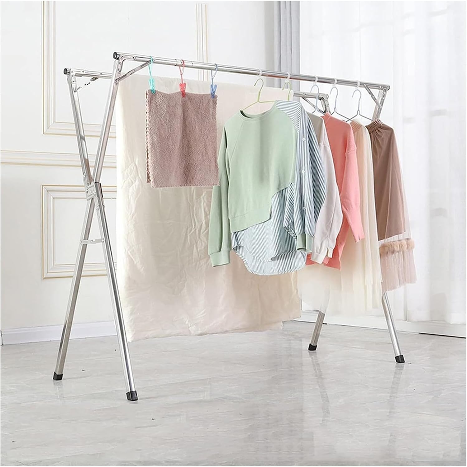 Corde À Linge D'Extérieur Rétractable - Montage Mural - Haute