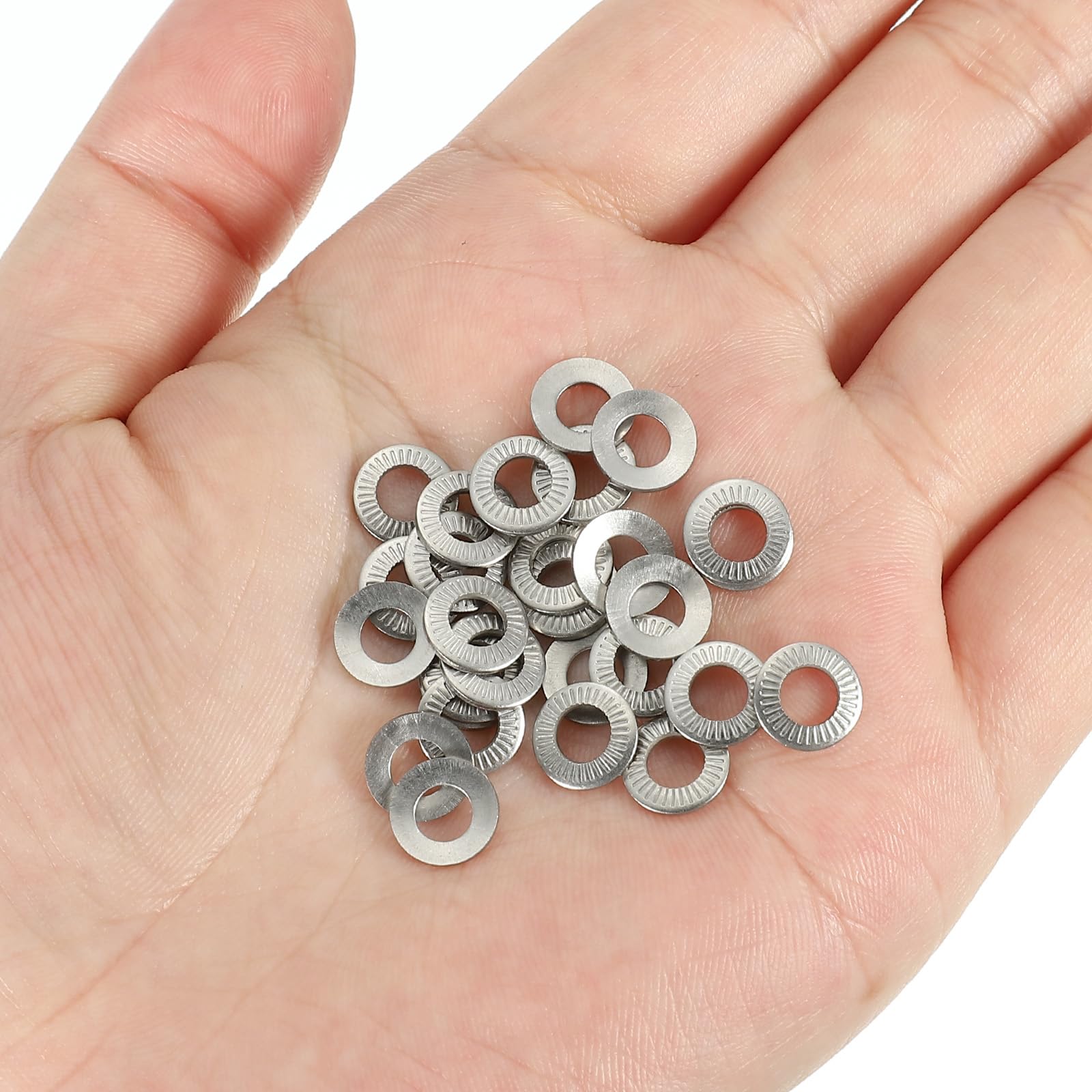 PATIKIL Rondelle a Disco a Molla Belleville Acciaio Inossidabile 304, 50pz, Guarnizione Piatta Conica Scanalata M4x8mm per Applicazioni Automobilistiche, Industriali e di Costruzione